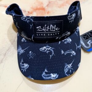 New Salt Life Navy Fish Skeleton Visor